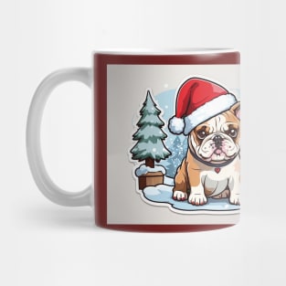 English bulldog at Christmas Mug